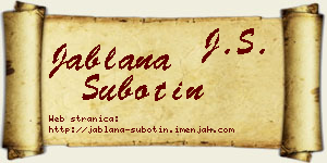 Jablana Subotin vizit kartica